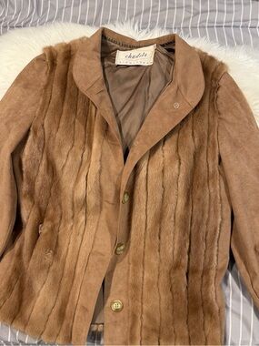 Suede & Fur Panel Brown Jacket
